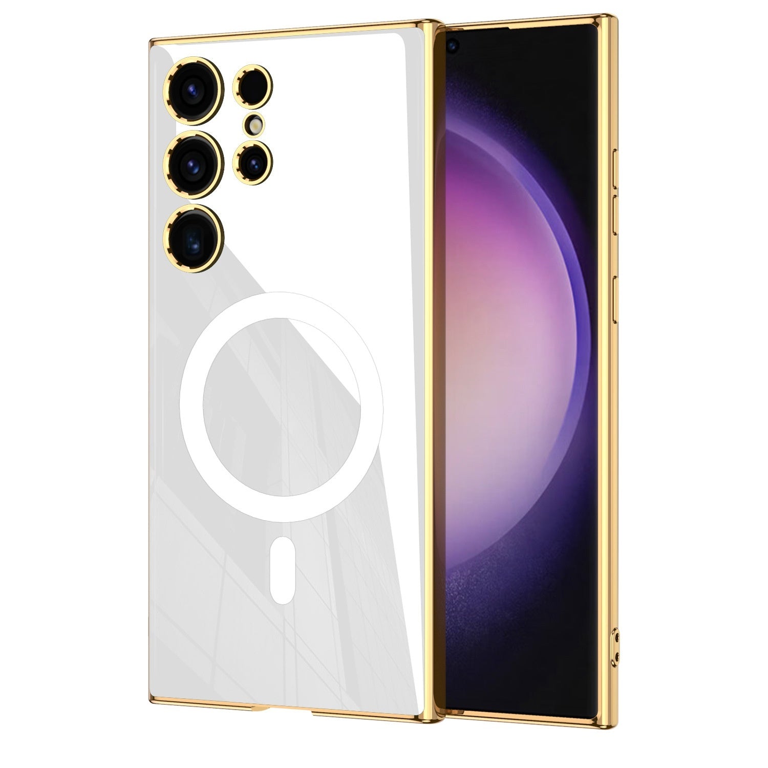 Wireless Charger Circle Magnetic Drop-resistant S24 Ultra-thin Plating Protective Cover Phone Case Wireless Charger Circle Magnetic Drop-resistant S24 Ultra-thin Plating Protective Cover Phone Case